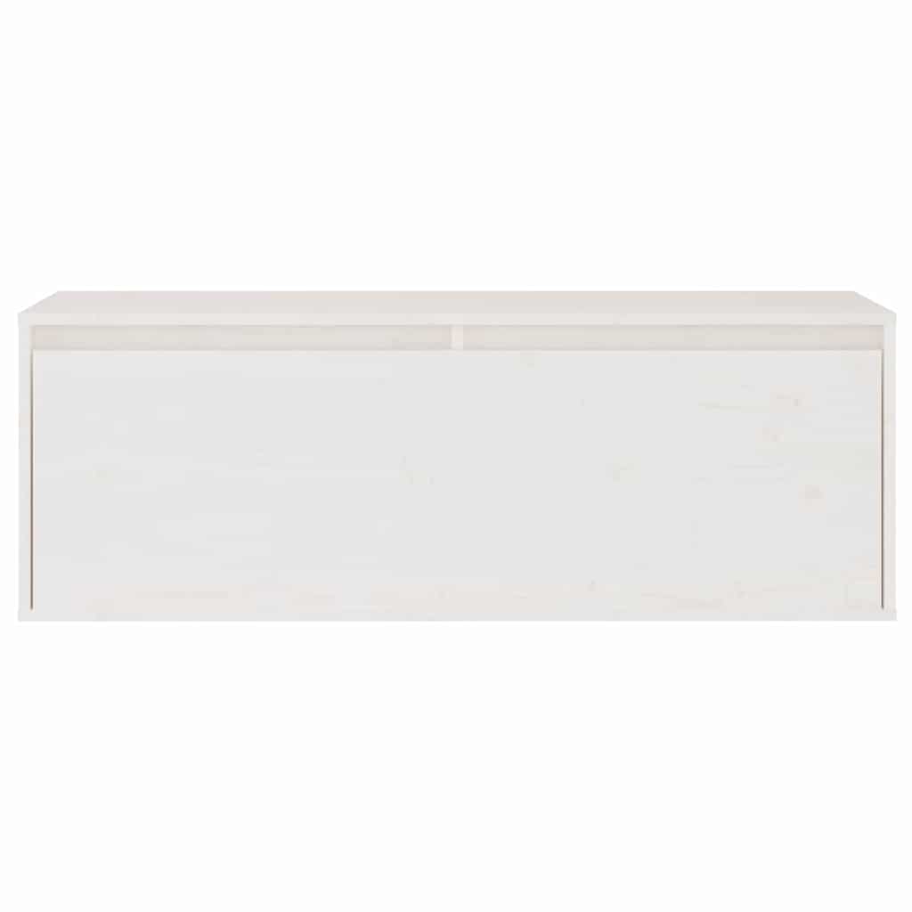 2 Piece TV Cabinet Set White Solid Wood Pine