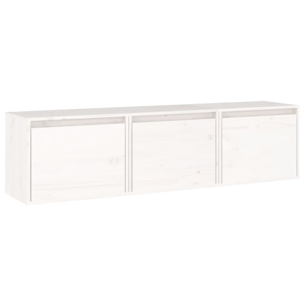 vidaXL TV Cabinets 3 pcs White Solid Wood Pine