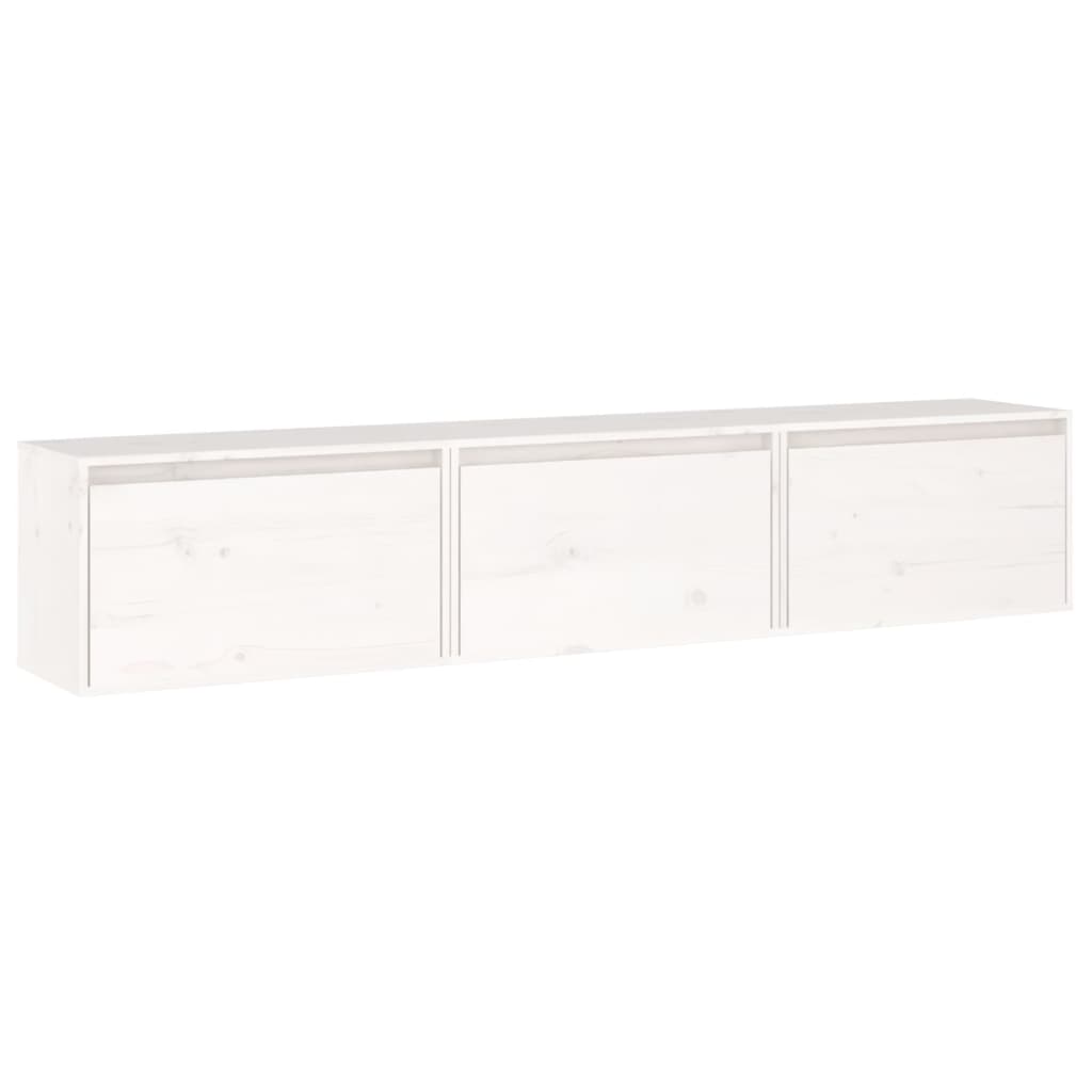 vidaXL TV Cabinets 3 pcs White Solid Wood Pine