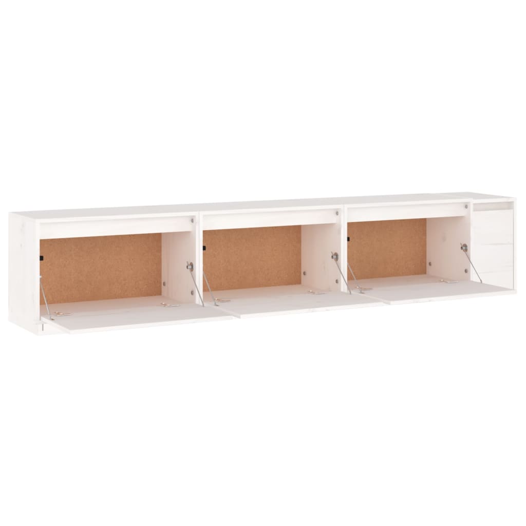 vidaXL TV Cabinets 3 pcs White Solid Wood Pine