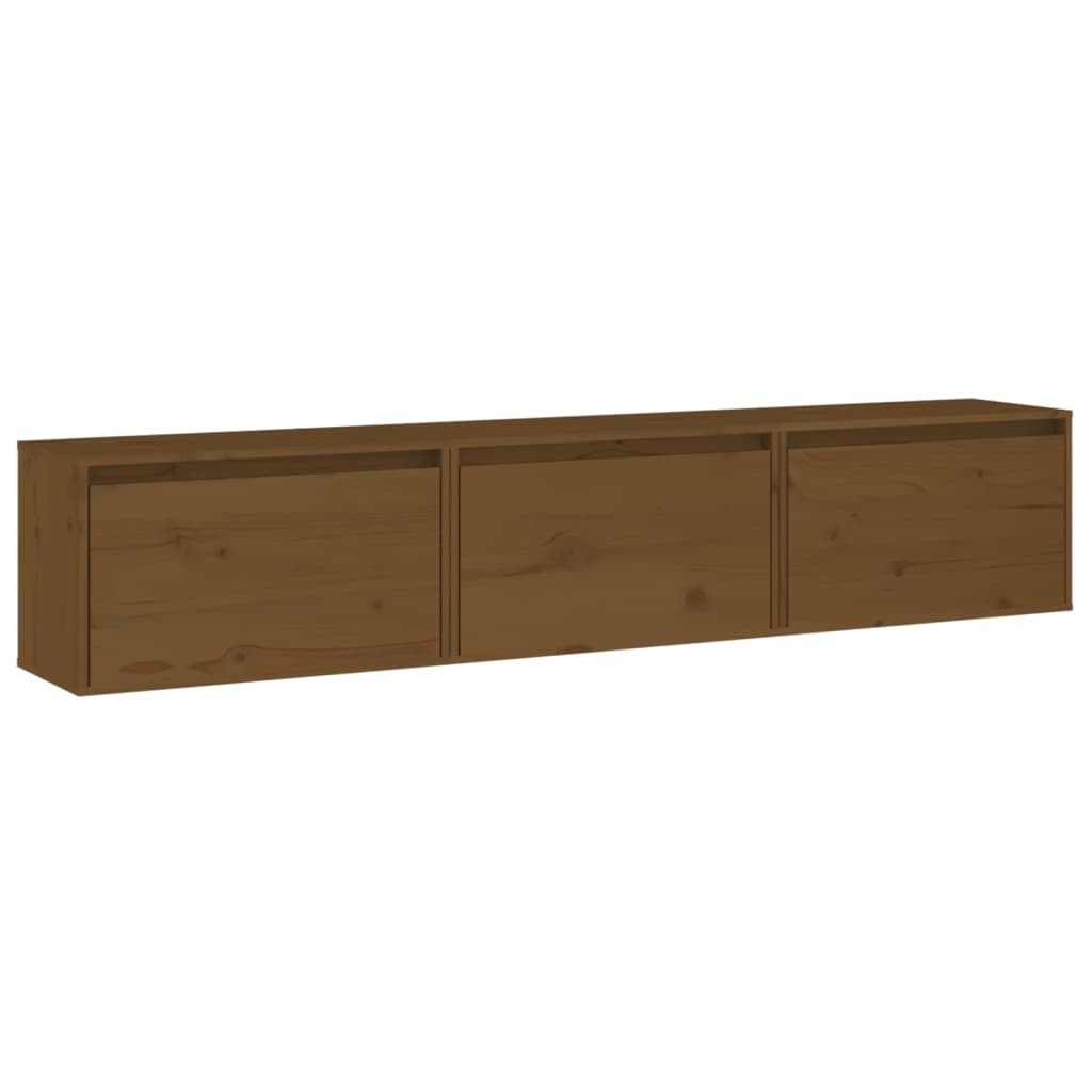 vidaXL TV Cabinets 3 pcs Honey Brown Solid Wood Pine