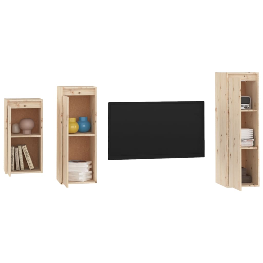 vidaXL TV Cabinets 3 pcs Solid Wood Pine