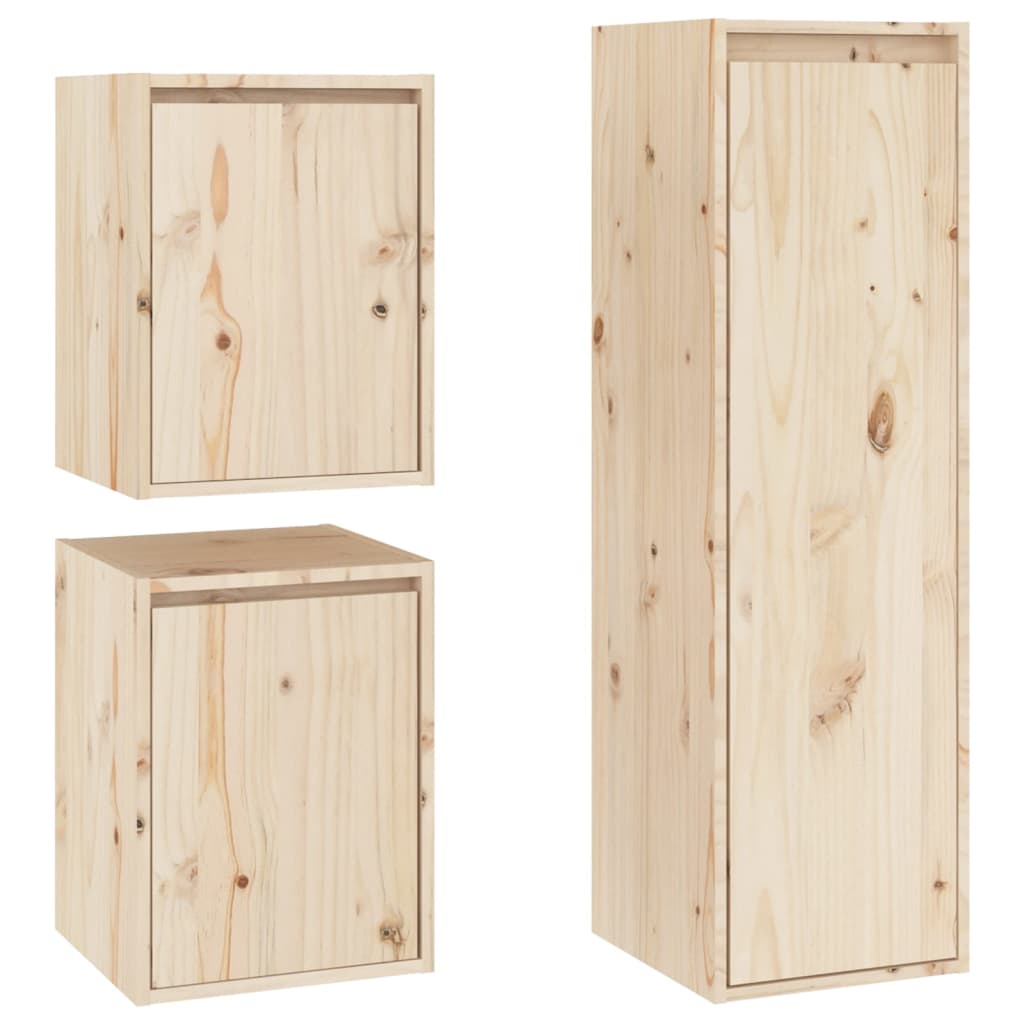 vidaXL TV Cabinets 3 pcs Solid Wood Pine