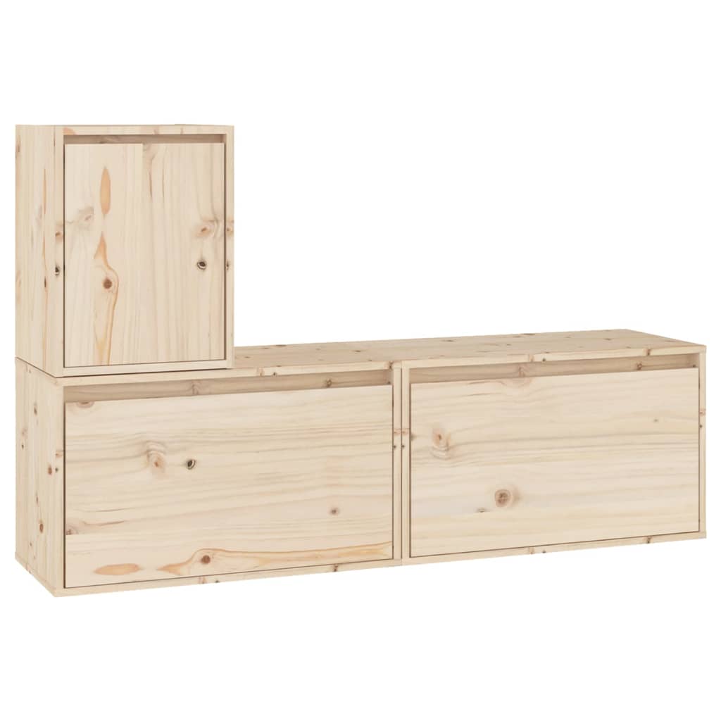 vidaXL TV Cabinets 3 pcs Solid Wood Pine