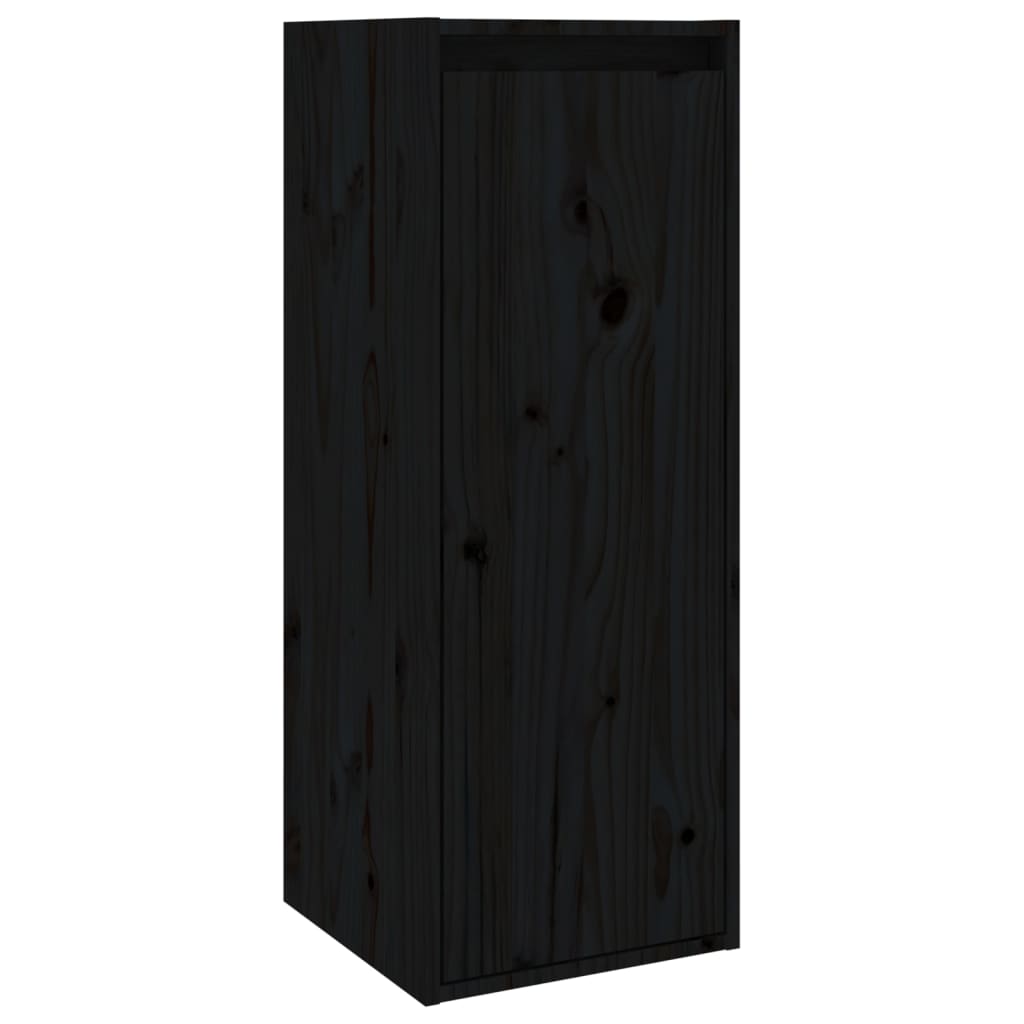 vidaXL TV Cabinets 4 pcs Black Solid Wood Pine