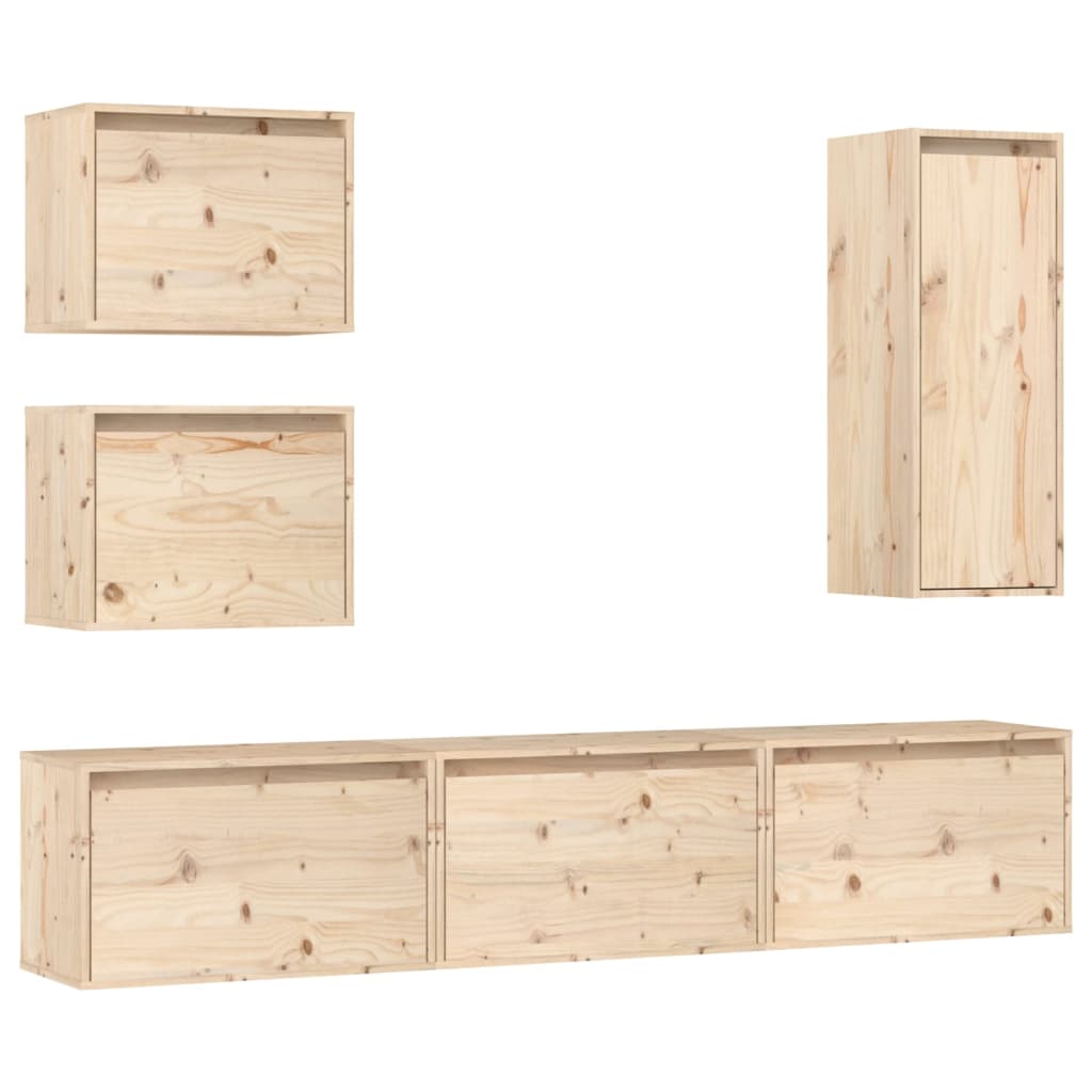 vidaXL TV Cabinets 6 pcs Solid Wood Pine