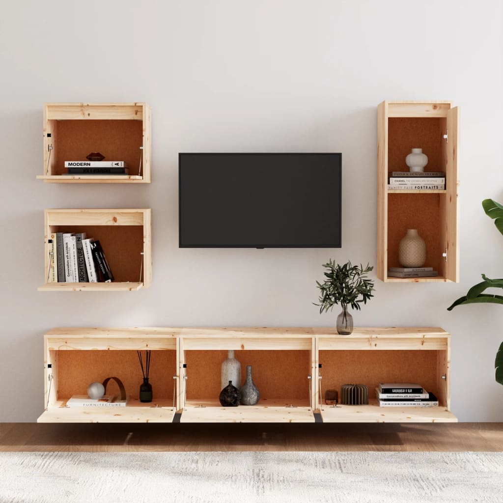 vidaXL TV Cabinets 6 pcs Solid Wood Pine