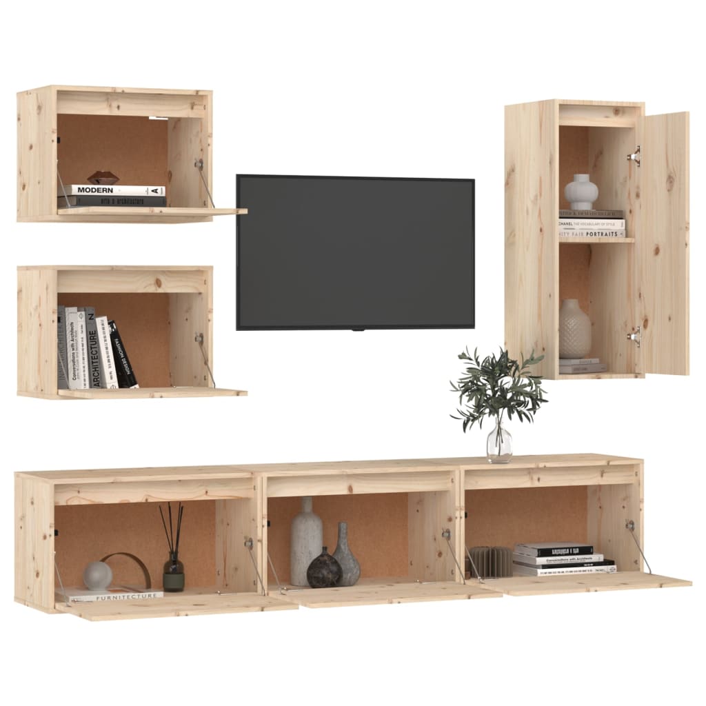 vidaXL TV Cabinets 6 pcs Solid Wood Pine