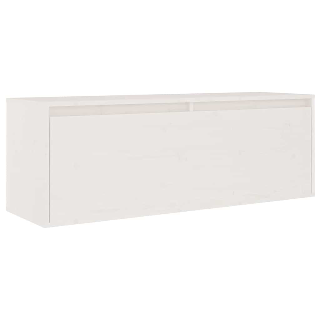 6 Piece TV Cabinet Set White Solid Wood Pine