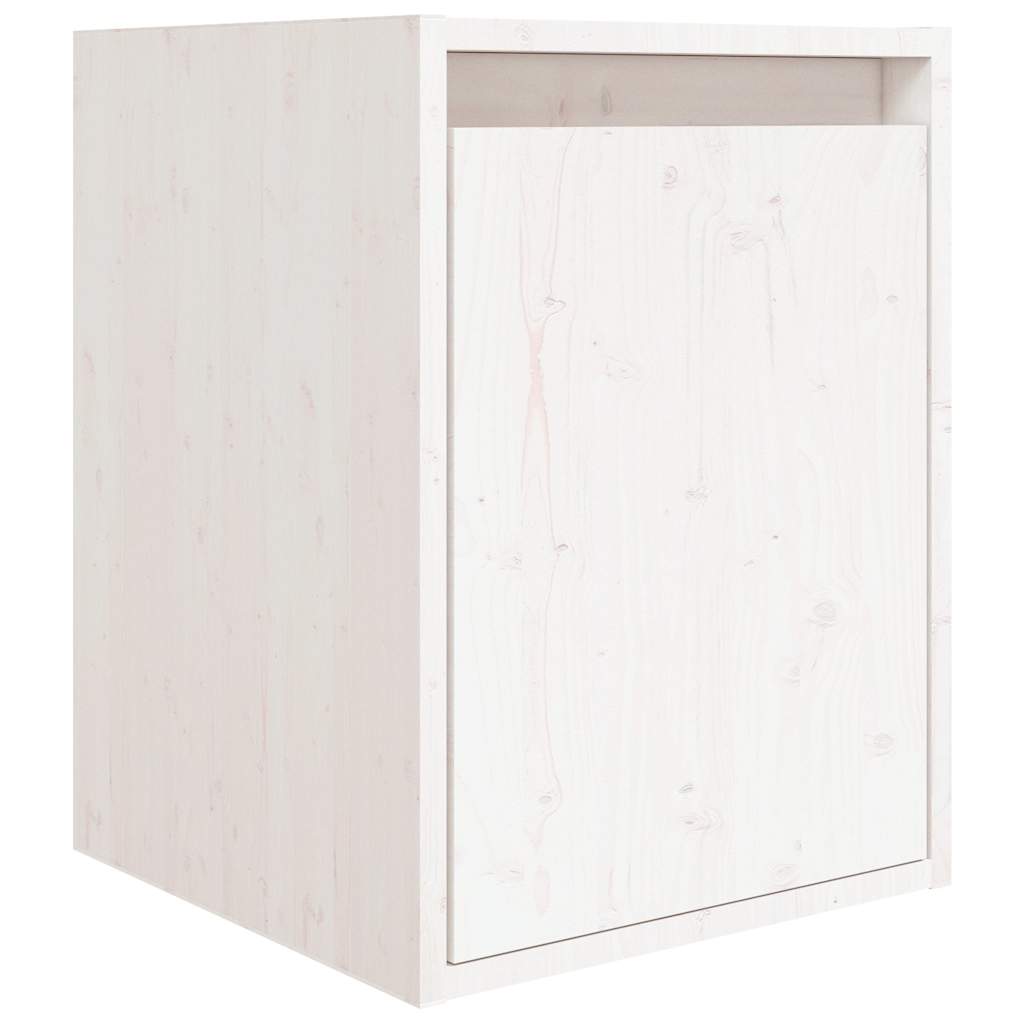 6 Piece TV Cabinet Set White Solid Wood Pine