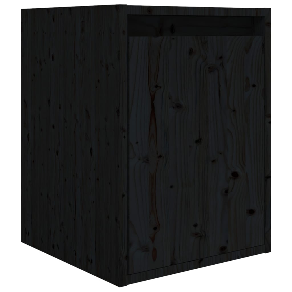 vidaXL TV Cabinets 6 pcs Black Solid Wood Pine