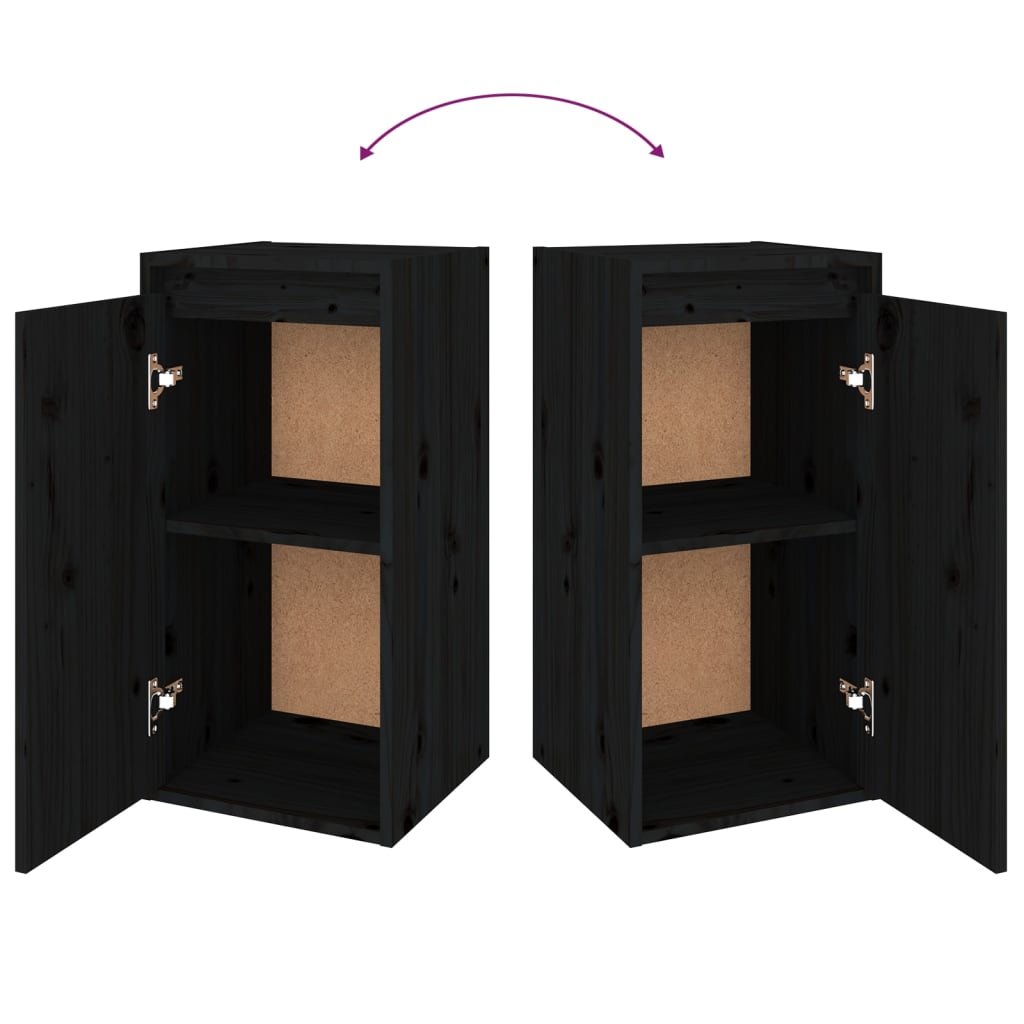 vidaXL TV Cabinets 6 pcs Black Solid Wood Pine