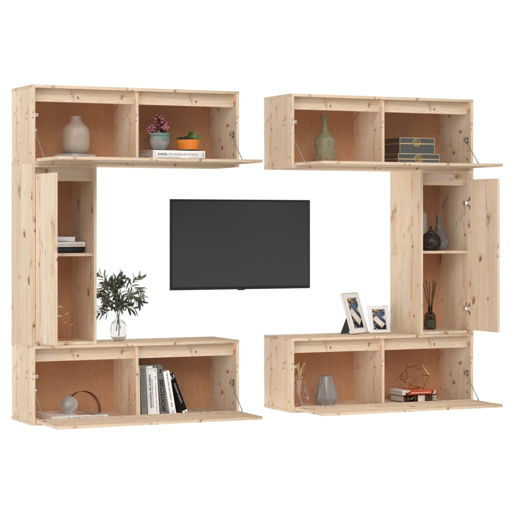 vidaXL TV Cabinets 6 pcs Solid Wood Pine