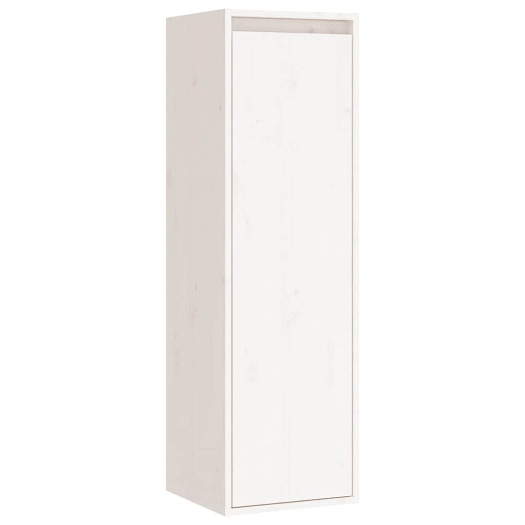5 Piece TV Cabinet Set White Solid Wood Pine
