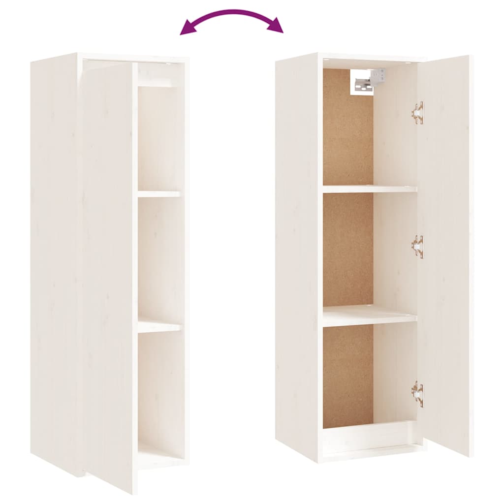 5 Piece TV Cabinet Set White Solid Wood Pine
