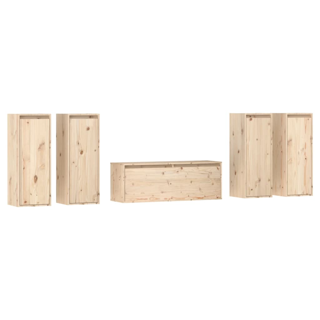 vidaXL TV Cabinets 5 pcs Solid Wood Pine