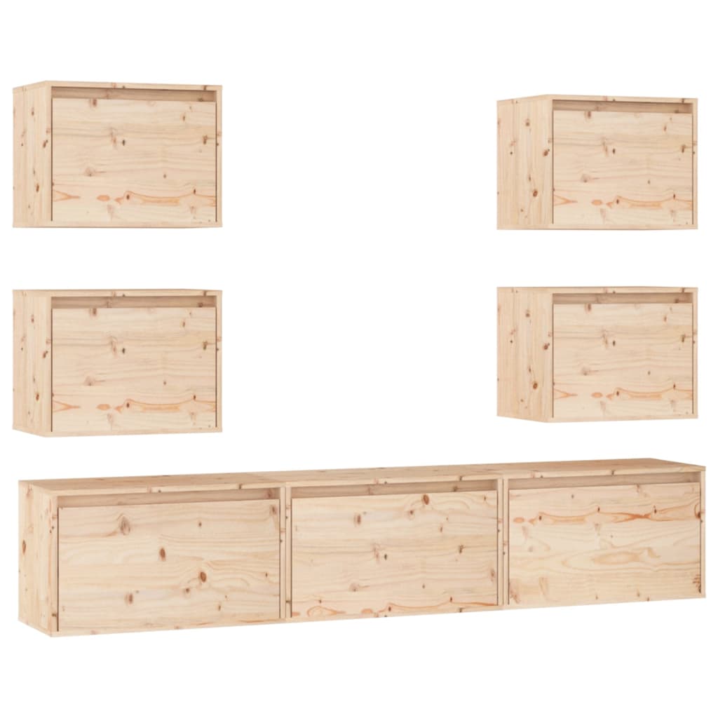 vidaXL TV Cabinets 7 pcs Solid Wood Pine