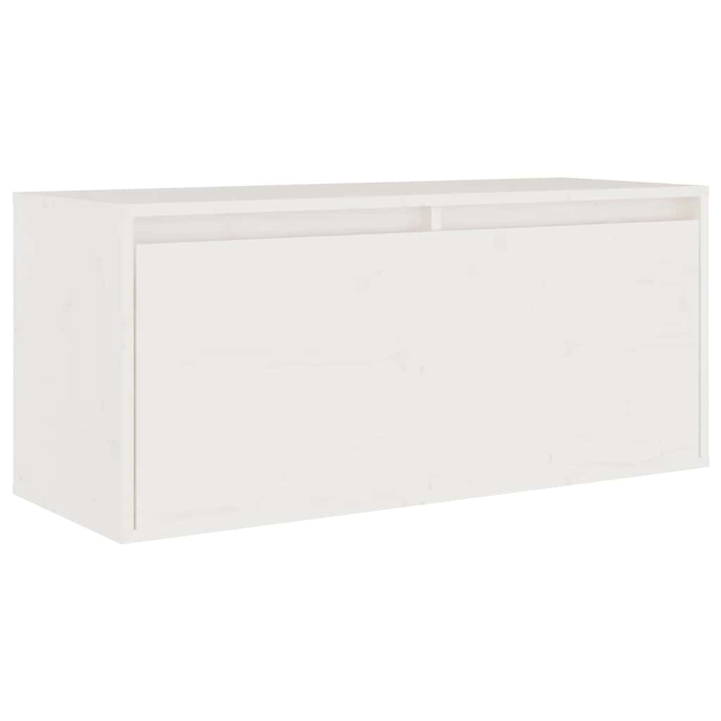 6 Piece TV Cabinet Set White Solid Wood Pine