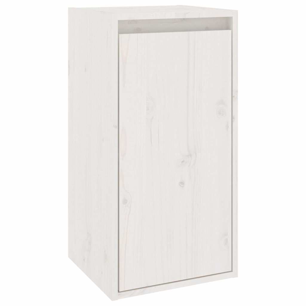 6 Piece TV Cabinet Set White Solid Wood Pine