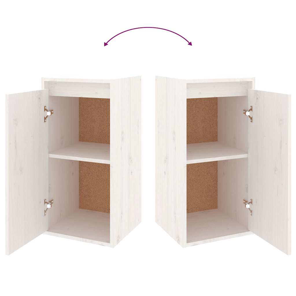 6 Piece TV Cabinet Set White Solid Wood Pine
