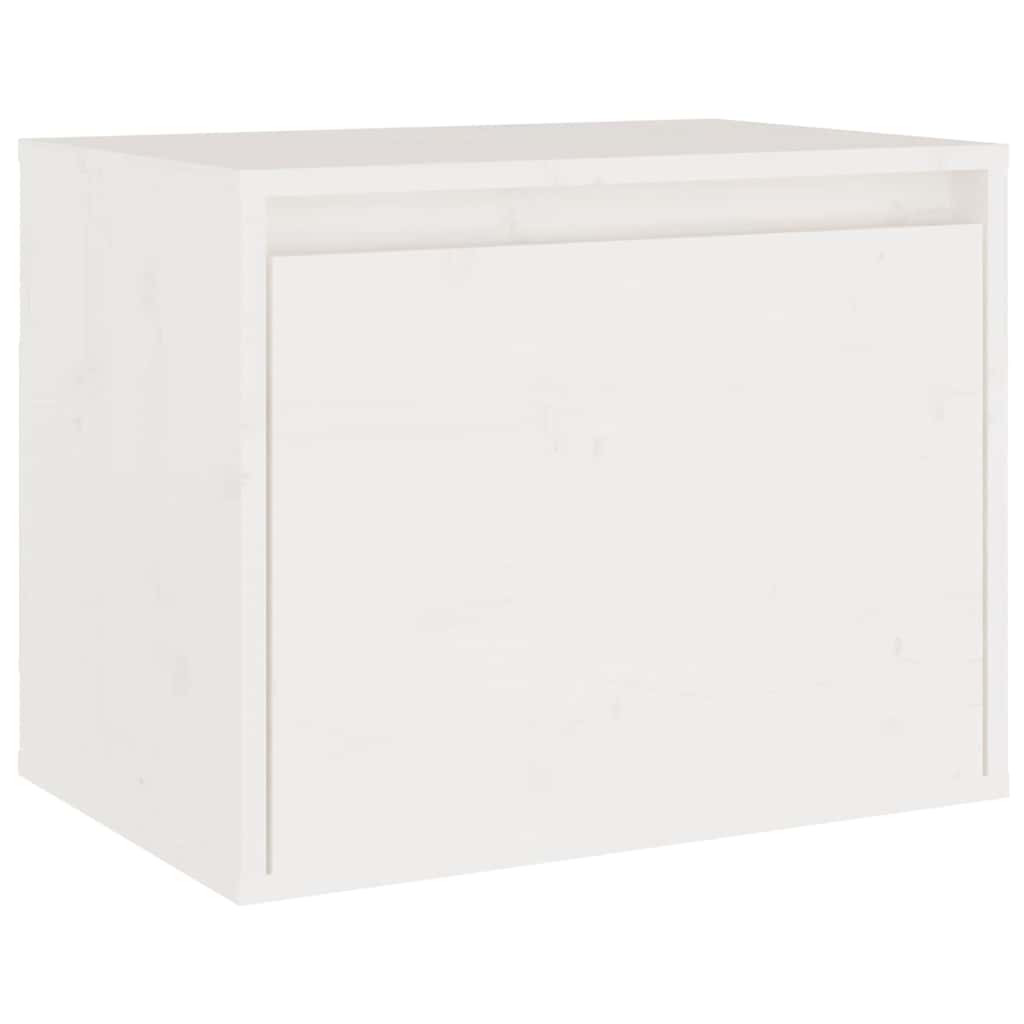 4 Piece TV Cabinet Set White Solid Wood Pine