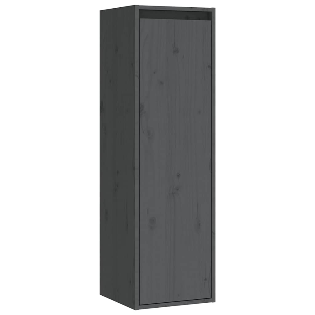 4 Piece TV Cabinet Set Grey Solid Wood Pine