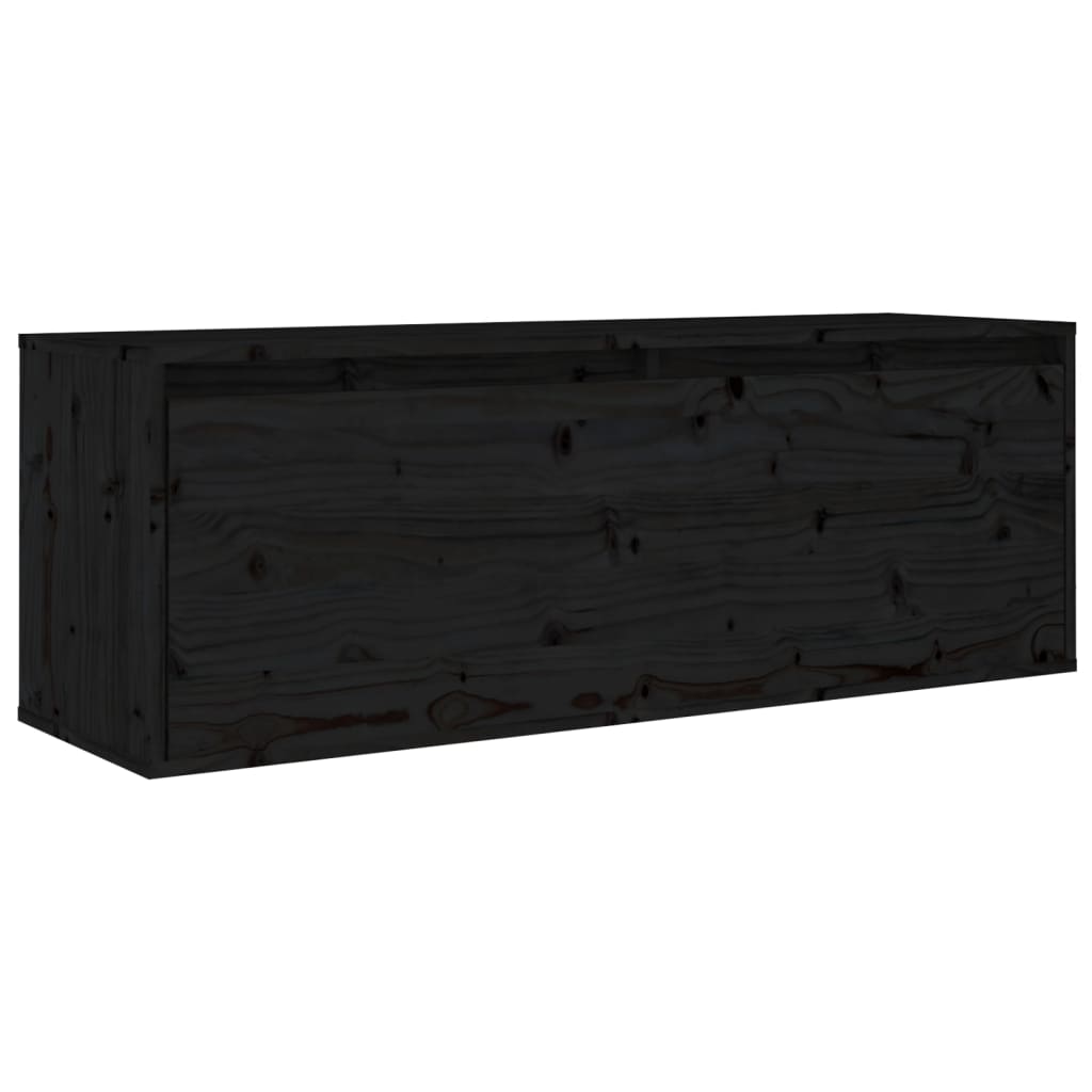 vidaXL TV Cabinets 3 pcs Black Solid Wood Pine