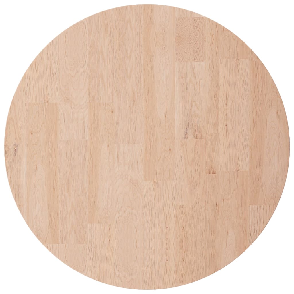 Round Table Top Ø30x4 cm Untreated Solid Wood Oak