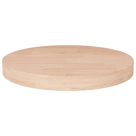 vidaXL Round Table Top Ø40x4 cm Untreated Solid Wood Oak