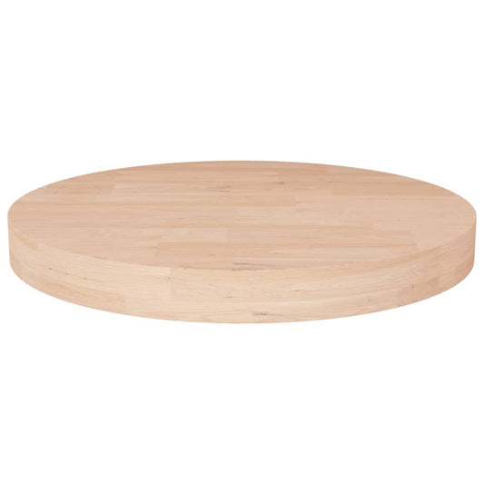 vidaXL Round Table Top Ø50x4 cm Untreated Solid Wood Oak