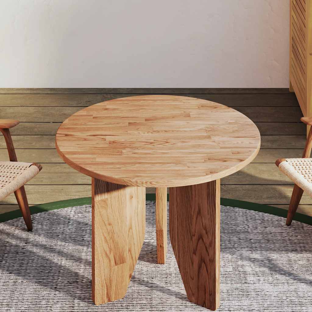 Round Table Top Light Brown Ø50x1.5 cm Treated Solid Wood Oak