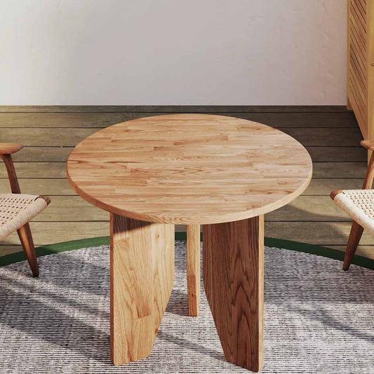 Round Table Top Light Brown Ø50x1.5 cm Treated Solid Wood Oak