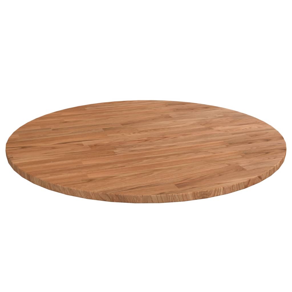 vidaXL Round Table Top Light Brown Ø80x1.5 cm Treated Solid Wood Oak