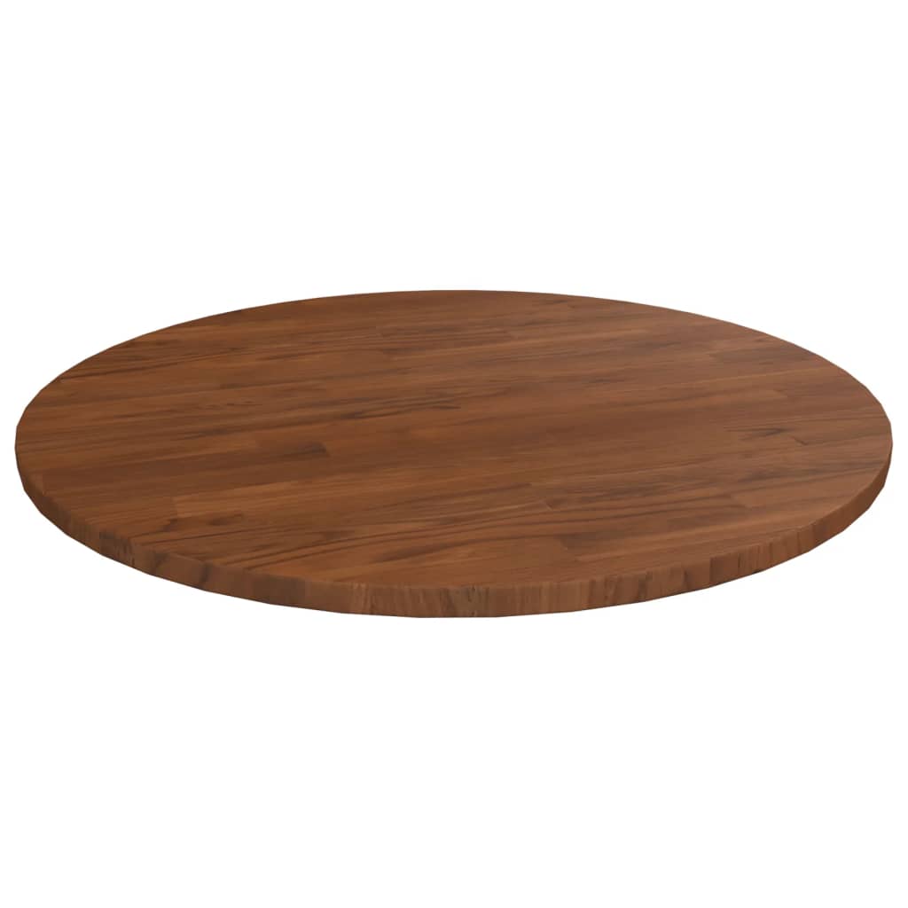 vidaXL Round Table Top Dark Brown Ø50x1.5 cm Treated Solid Wood Oak