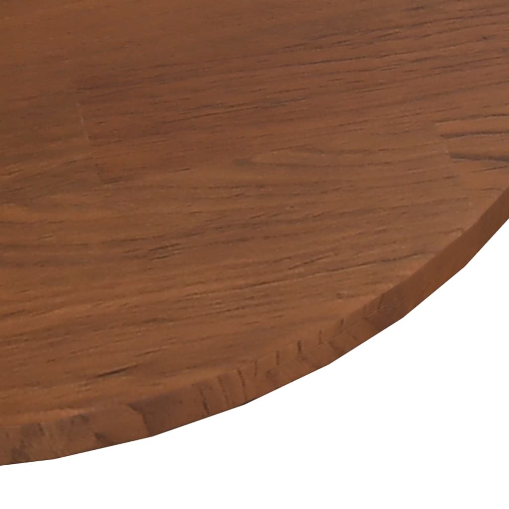 Round Table Top Dark Brown Ø60x1.5 cm Treated Solid Wood Oak