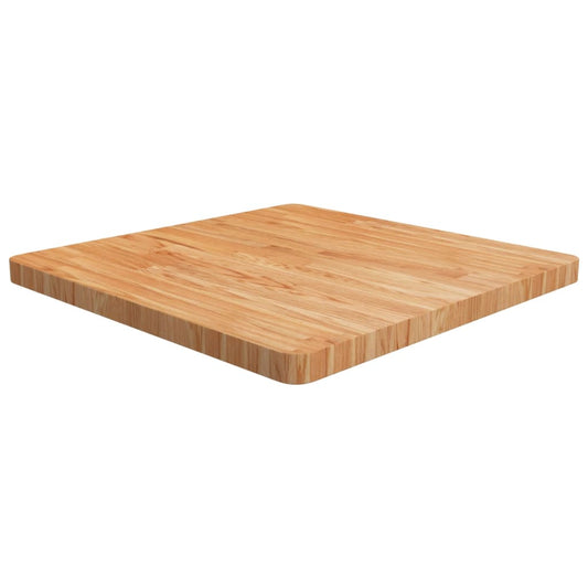 Square Table Top Light Brown 70x70x4cm Treated Solid Wood Oak