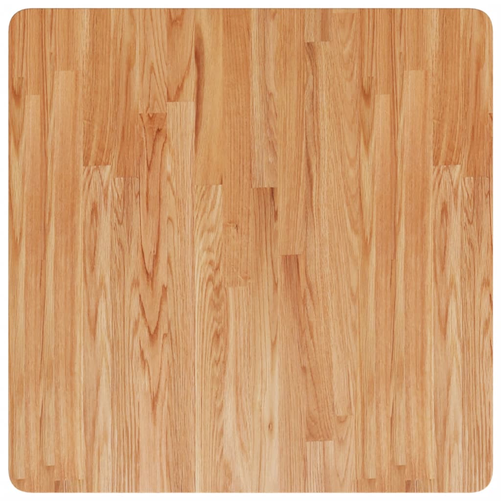 Square Table Top Light Brown 70x70x4cm Treated Solid Wood Oak