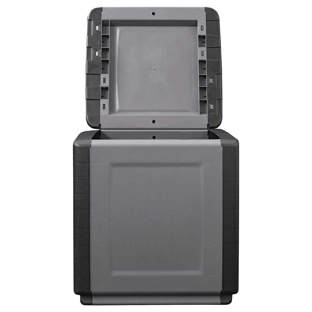 Garden Storage Box 54x53x57 cm 130 L Dark Grey and Black