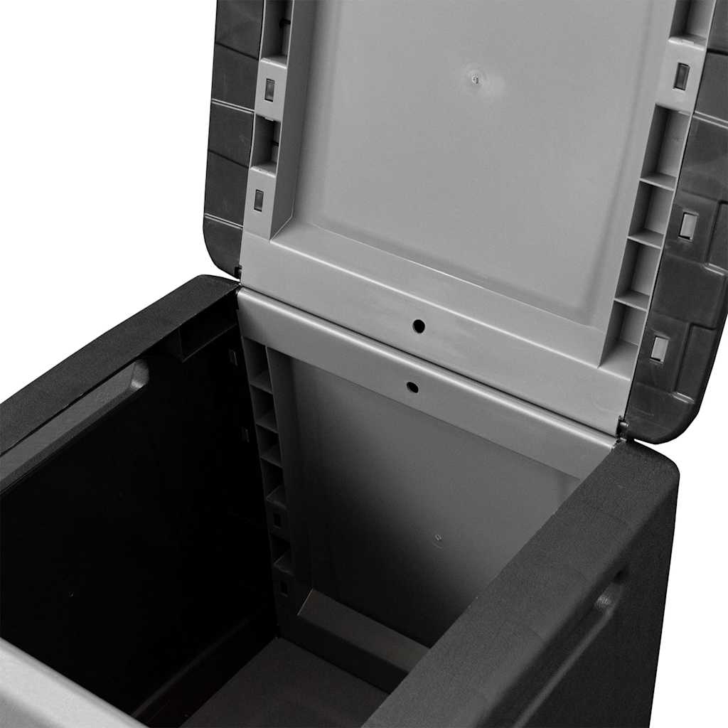 Garden Storage Box 54x53x57 cm 130 L Dark Grey and Black
