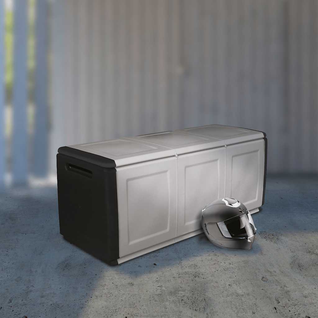 Garden Storage Box 138x53x57 cm 330 L Dark Grey and Black