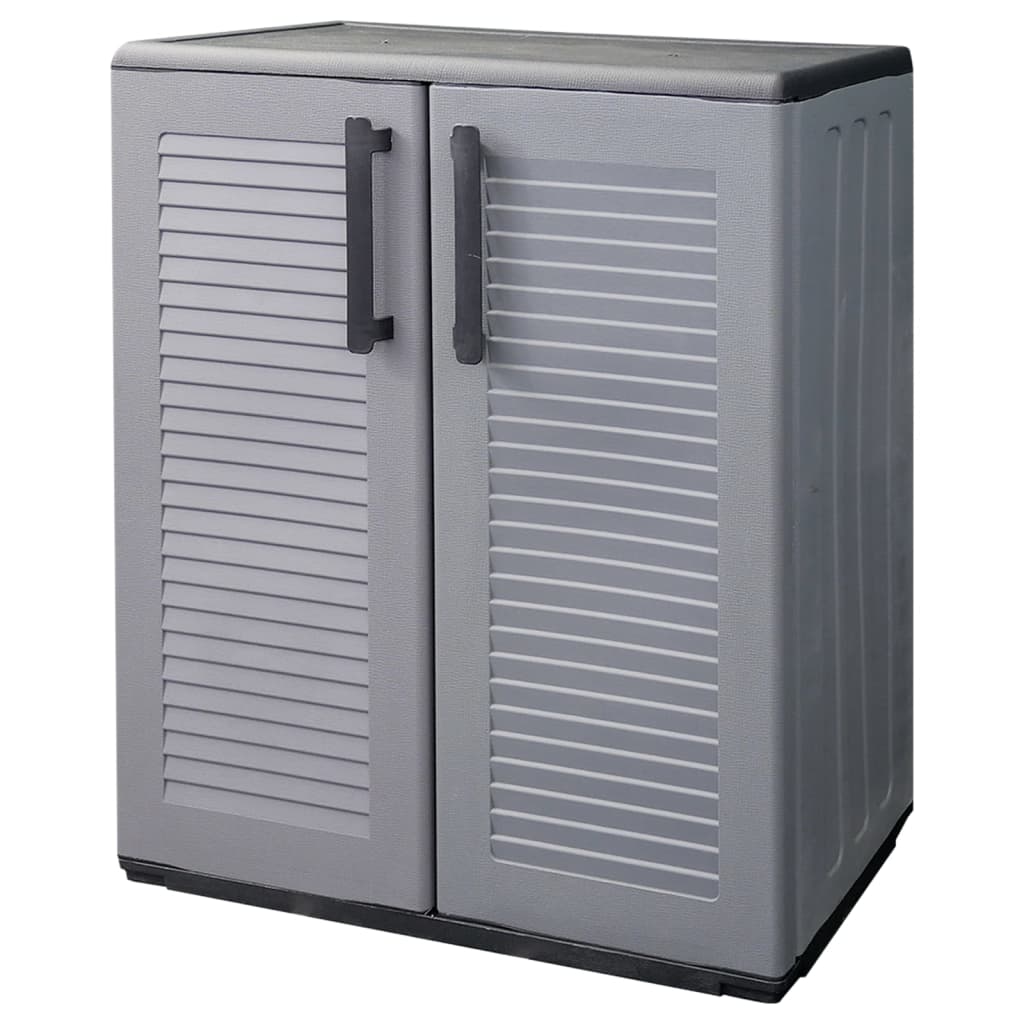 Garden Storage Cabinet Grey and Black 68x37x84 cm PP