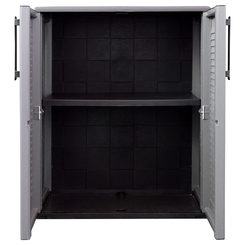 Garden Storage Cabinet Grey and Black 68x37x84 cm PP