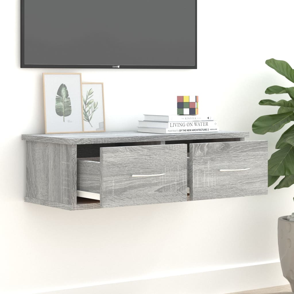 815079 vidaXL Wall Cabinet Grey Sonoma 60x26x18,5 cm Engineered Wood