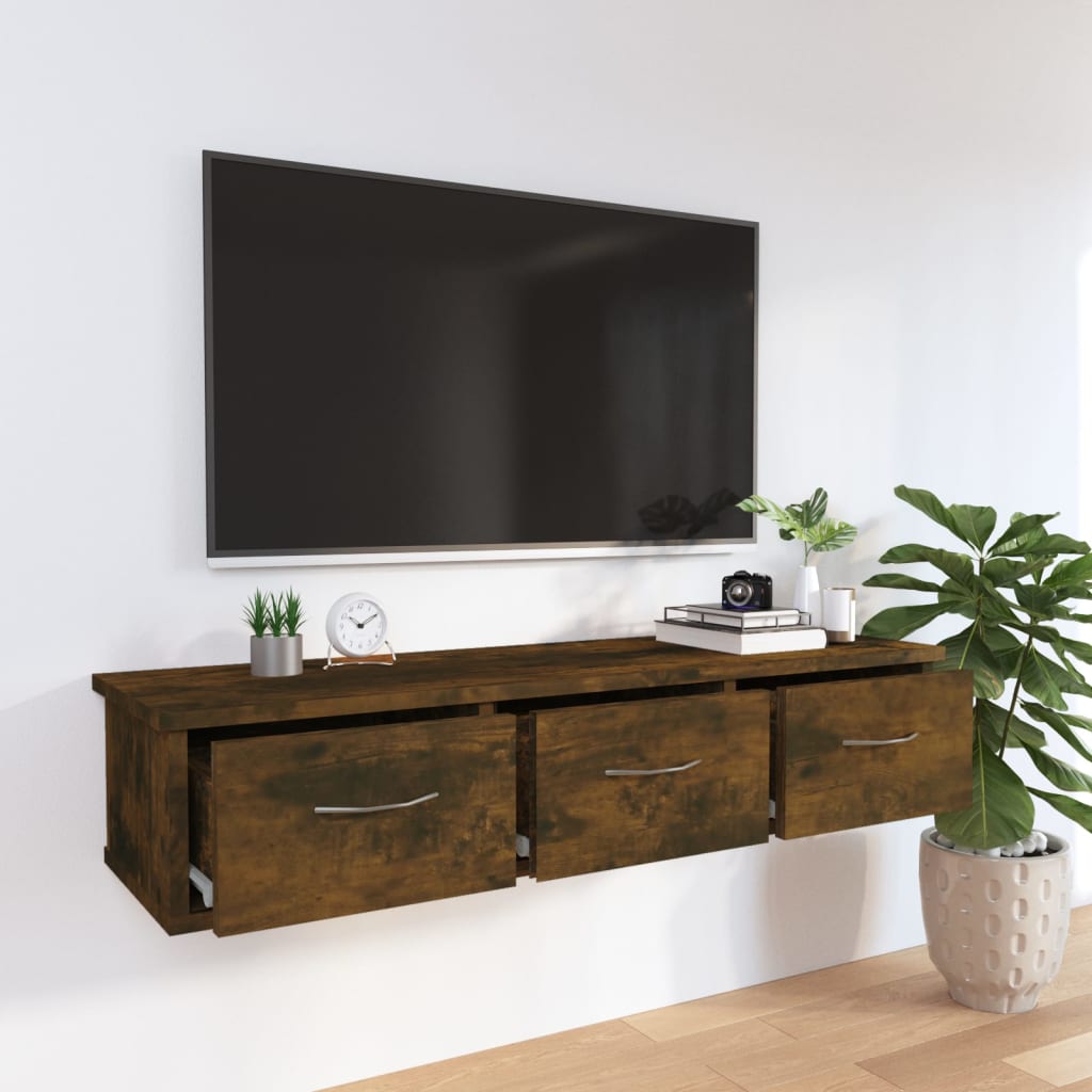 815081 vidaXL Wall Cabinet Smoked Oak 88x26x18,5 cm Engineered Wood