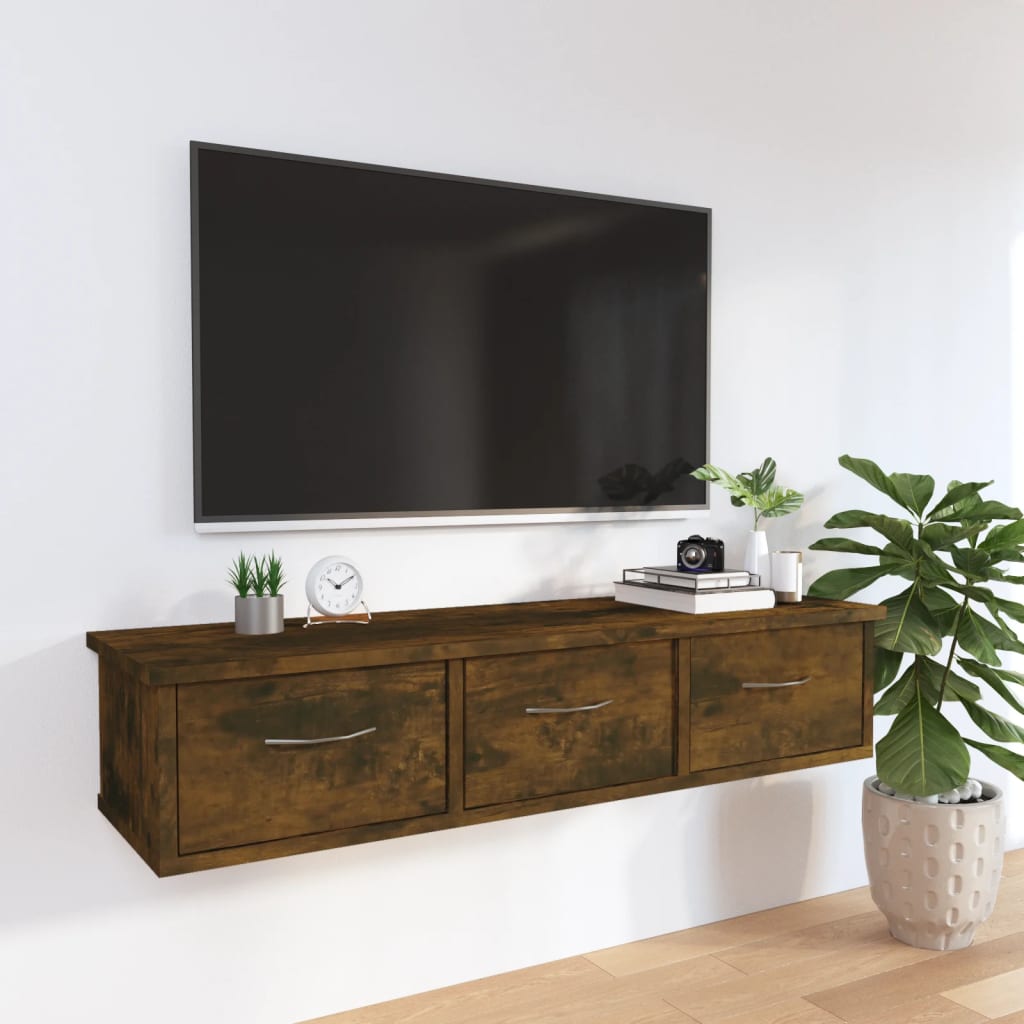 815081 vidaXL Wall Cabinet Smoked Oak 88x26x18,5 cm Engineered Wood