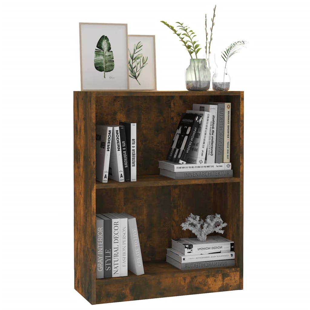 vidaXL Bookshelf Smoked Oak 60x24x76 cm Engineered Wood