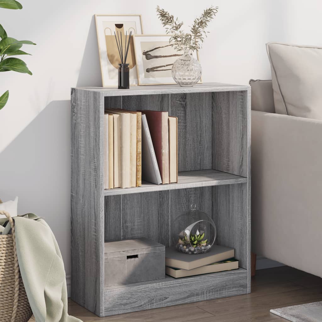 vidaXL Bookshelf Grey Sonoma 60x24x76 cm Engineered Wood