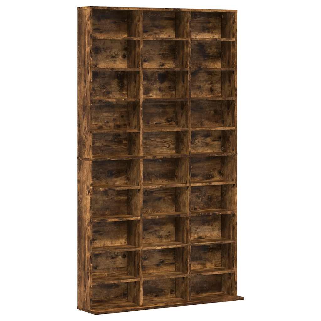 CD Cabinet Smoked Oak 102x23x177.5 cm Engineered Wood