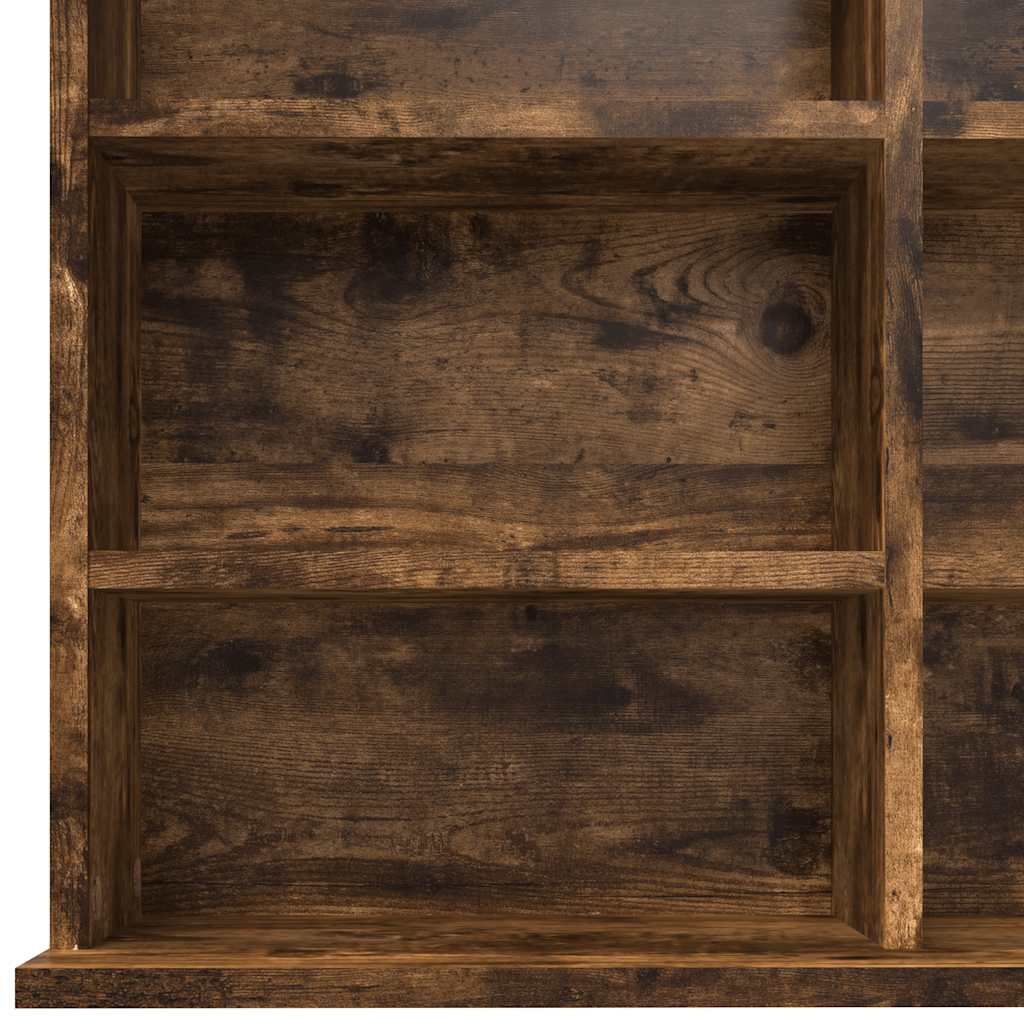 CD Cabinet Smoked Oak 102x23x177.5 cm Engineered Wood