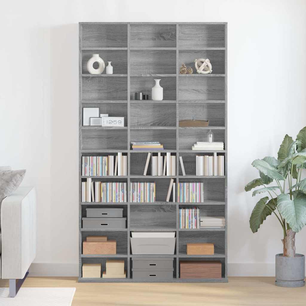 CD Cabinet Grey Sonoma 102x23x177,5 cm Engineered Wood